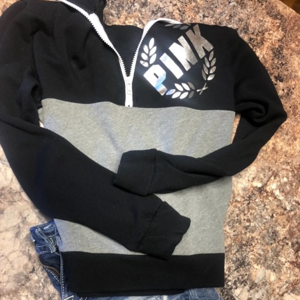 Pink half zip sweater